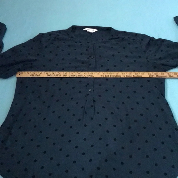OLD NAVY the tunic shirt polka dots half button up collar button cuffs size XL - Picture 8 of 9